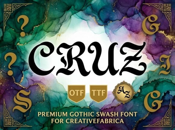 Cruz Font: A Gothic Display Typeface for Creative Projects