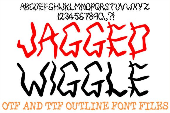 Jagged Wiggle Font for Dynamic and Vibrant Craft Projects