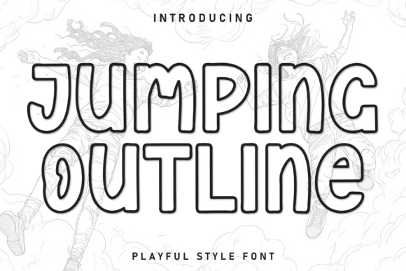 Jumping Outline Font for Creative Makers and Shop Owners