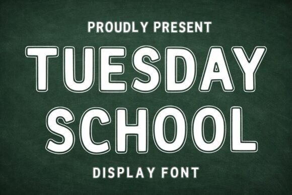 Tuesday School: A Bold Chalkboard Display Font for Editorial Design